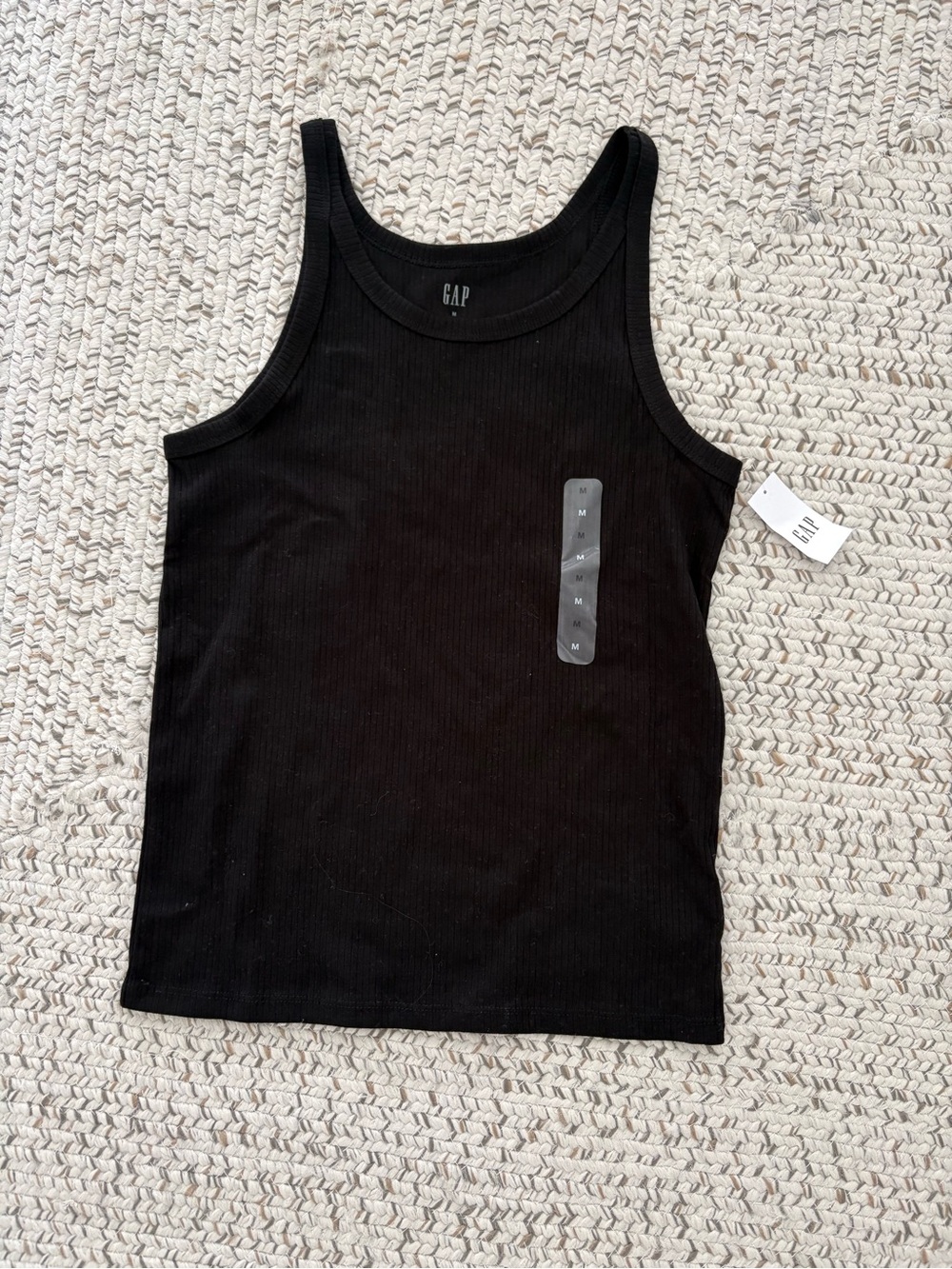 WITH TAGS, NEVER WORN. GAP Black Ribbed Cotton Tank